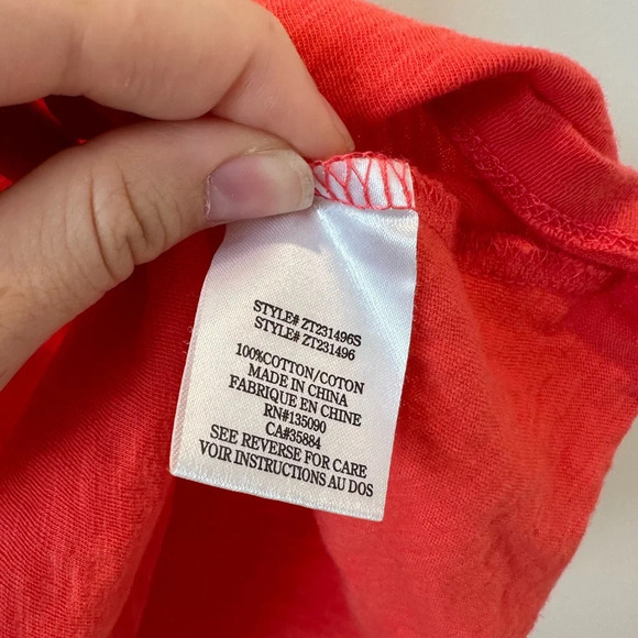 Z Supply One Shoulder Top in Orange Small Puff Sleeve Slub Cotton Soft Easter - Picture 9 of 12